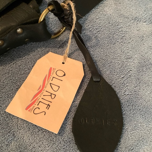 New Large Leather Cross Body Bag by Oldrie Shoulder Messenger Bag Satchel Black - Picture 5 of 15